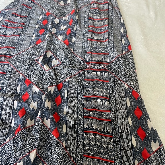 Gypsy 05 Silk Maxi Dress with Red and Black Geometric Design - Picture 8 of 8